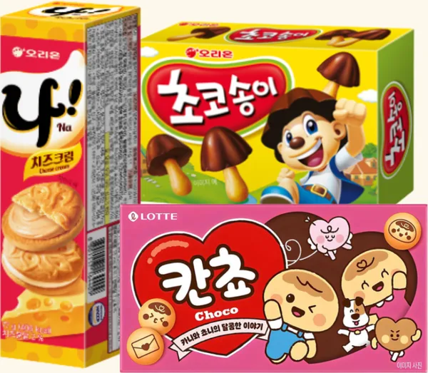 나샌드,초코송이,칸초 상품 이미지