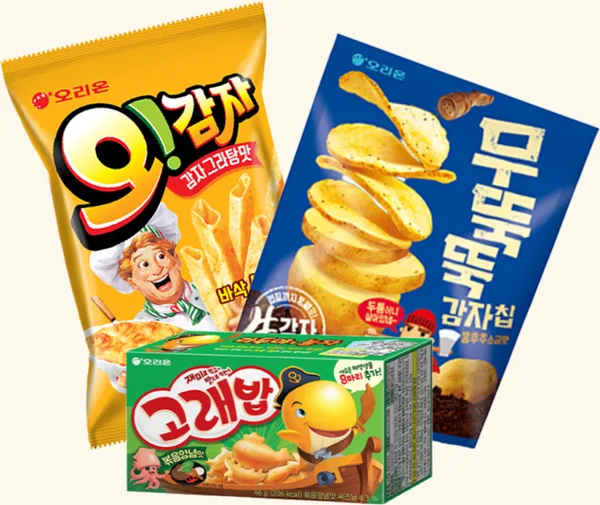 오감자, 무뚝뚝감자칩, 고래밥 상품 이미지
