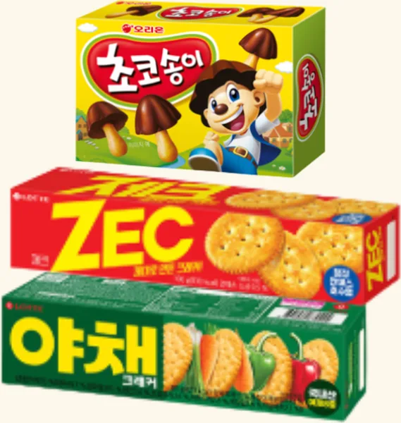 야채크래커,제크,초코송이 상품 이미지